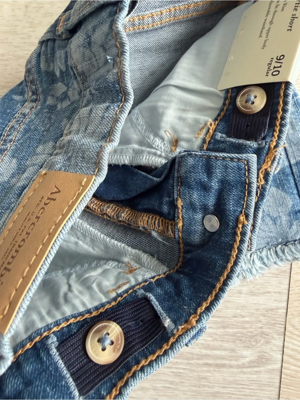 abercrombie kids shortie short high rise girls size 9/10